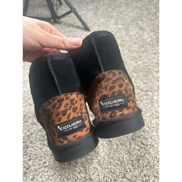 Koolaburra By UGG Koola Mini II Boots Black/Cheetah Print Zip Up Women's 4 Cozy - Picture 6 of 11
